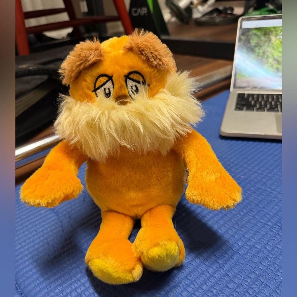 Yellow Plush Lion Toy with Fluffy Mane